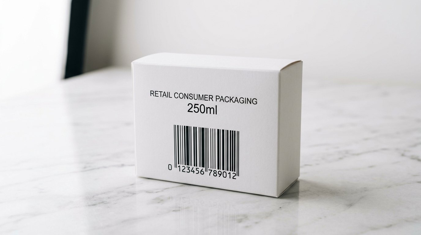 Official GS1 barcode symbol printed on retail consumer packaging