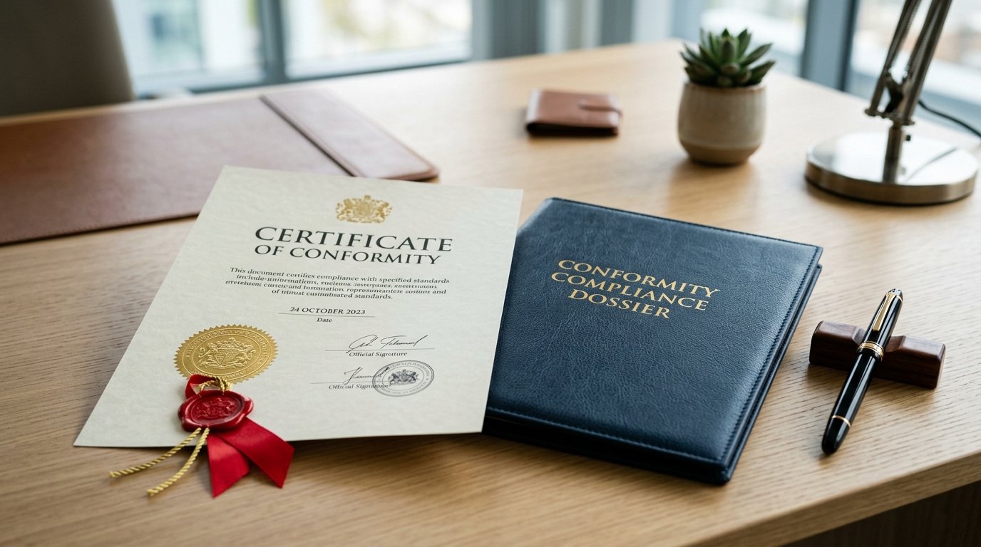 Official MOIAT ECAS certificate with federal stamp and compliance mark