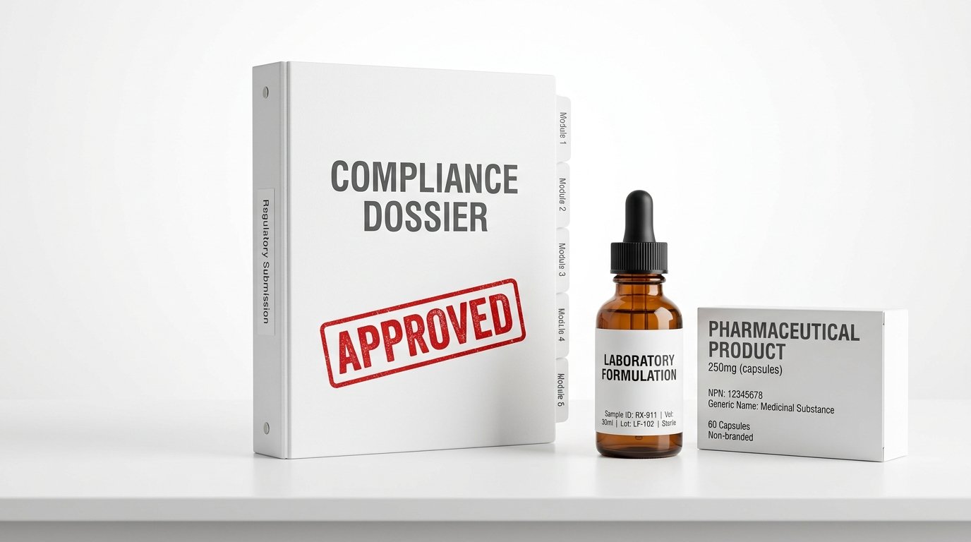 Emirates Drug Establishment statutory registration dossier with seal