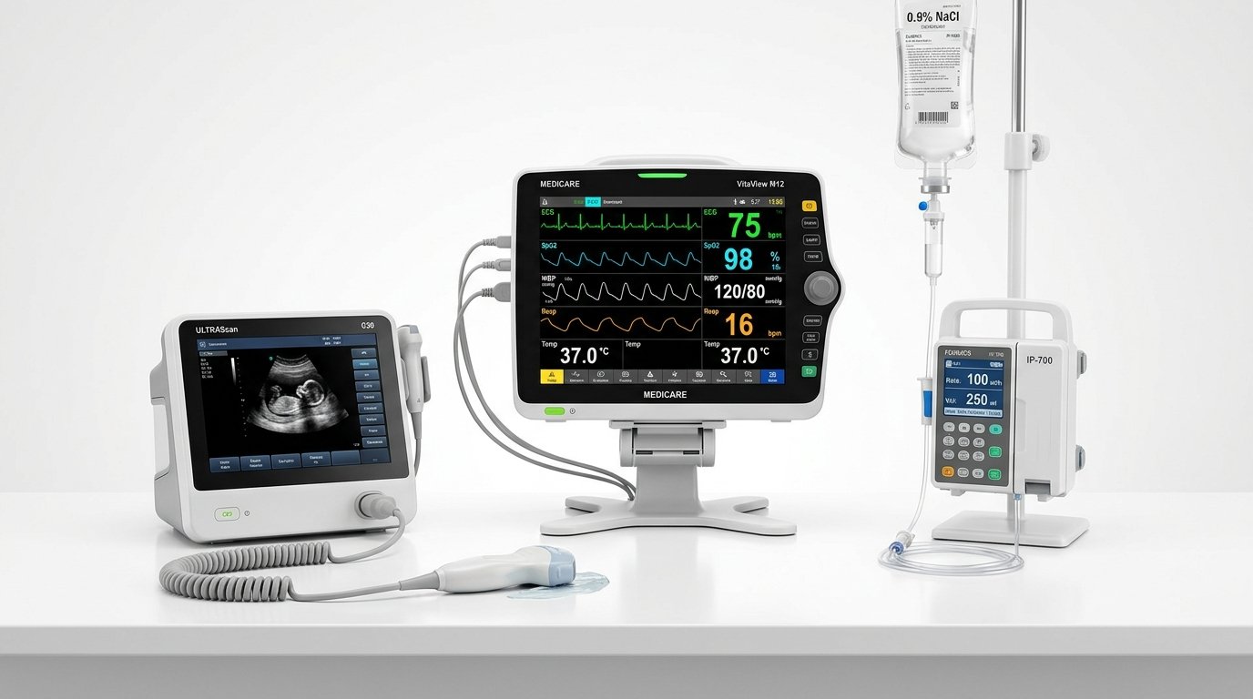 Clinical healthcare equipment and diagnostic monitoring machinery